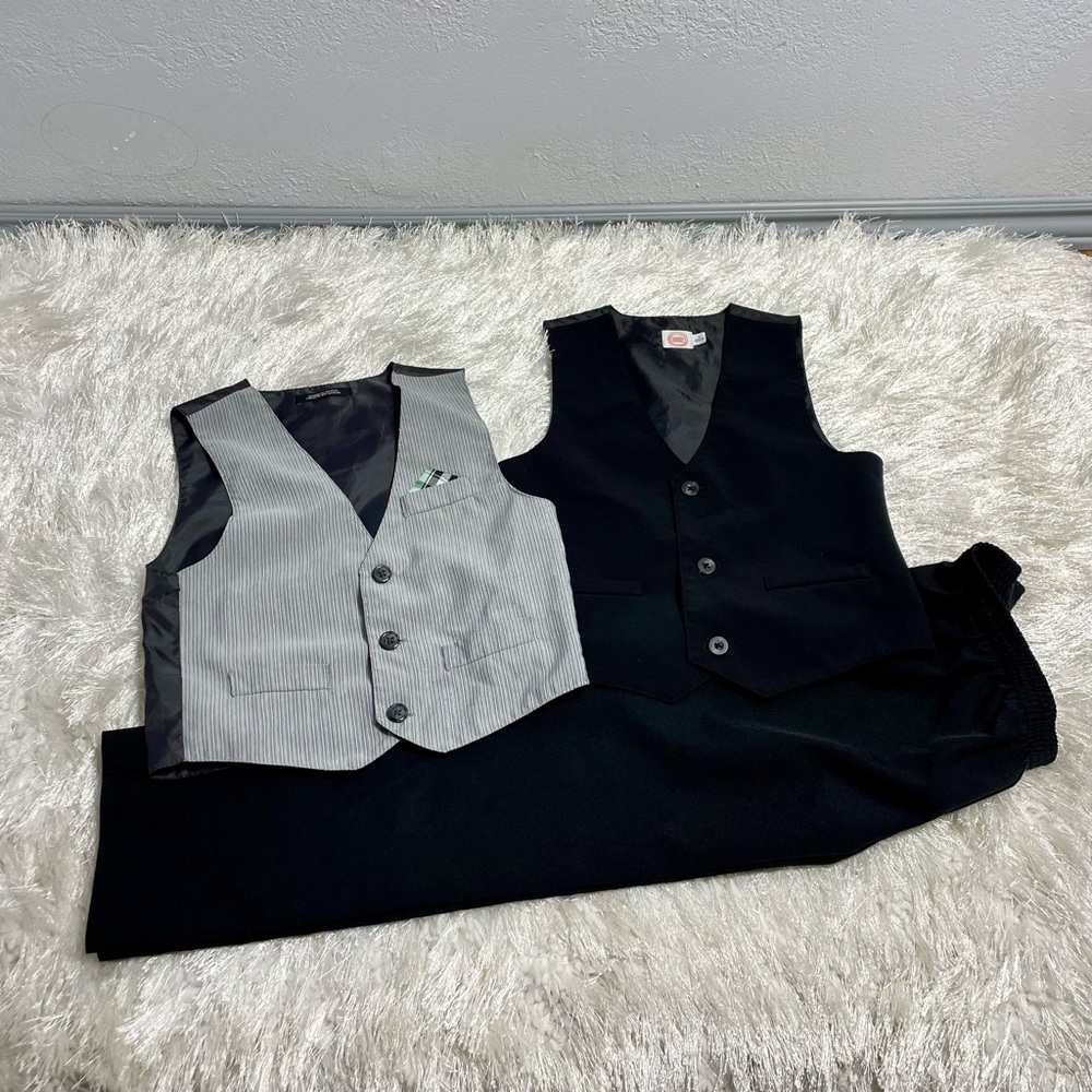 Bundle of 3 George and Wonder Nation Boys Vests and Black Pants Size 6